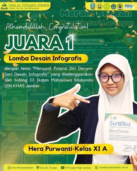 Siswa SMA Al Furqan Raih Juara 1 Lomba Desain Infografis